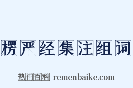 楞严经集注组词是什么意思的图片